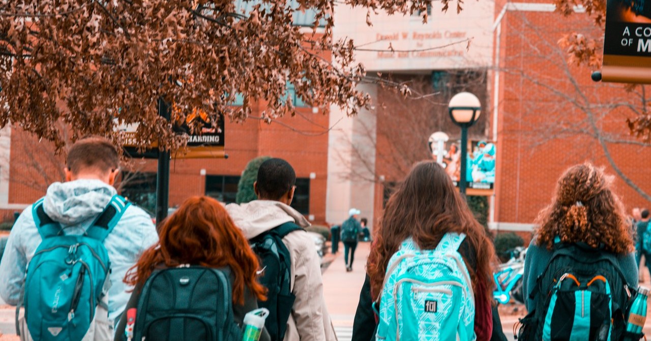 Students walking to class